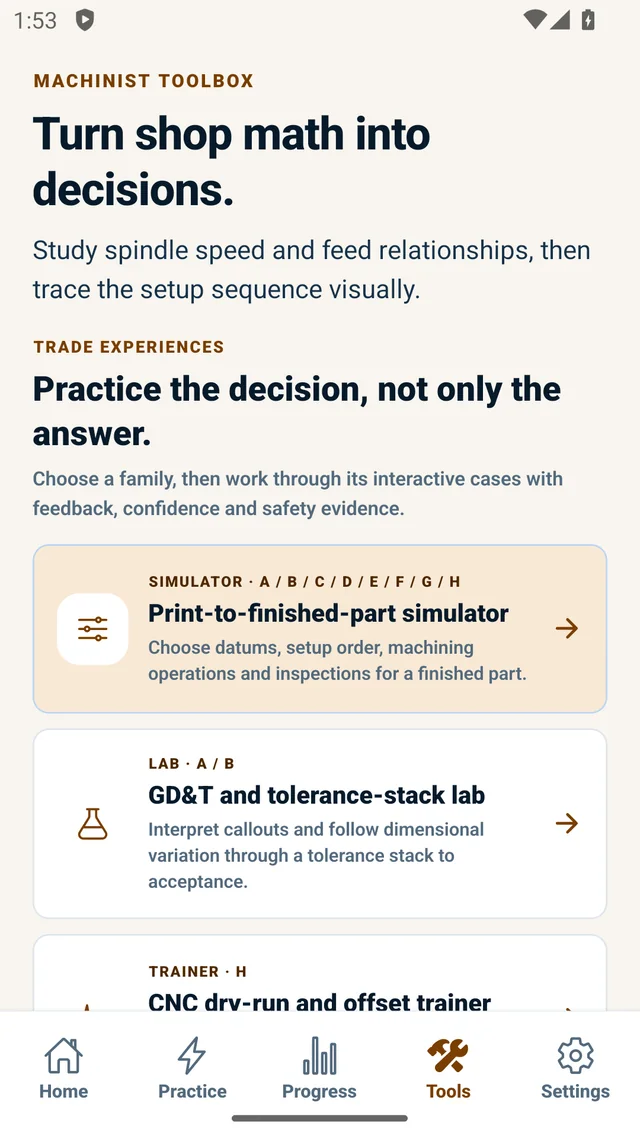 Machinist — Shop-math toolbox